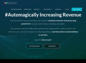 How wappier.com looks like on a tablet such as an iPad.