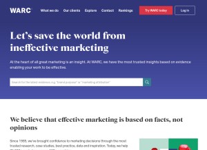 How warc.com looks like on a tablet such as an iPad.