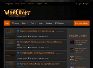 How warcrafttavern.com looks like on a tablet such as an iPad.