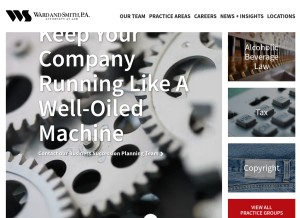 How wardandsmith.com looks like on a tablet such as an iPad.