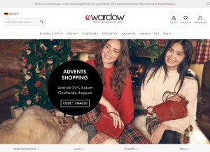 How wardow.com looks like on a tablet such as an iPad.
