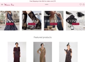 How wardrobeshop.com looks like on a tablet such as an iPad.