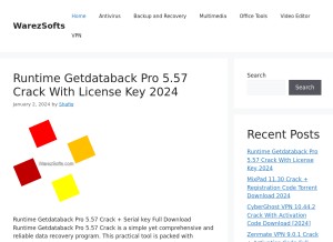 How warezsofts.com looks like on a tablet such as an iPad.