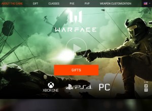 How warface.com looks like on a tablet such as an iPad.