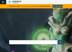 How warframe.market looks like on a tablet such as an iPad.