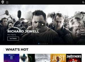 How warnerbros.com looks like on a tablet such as an iPad.