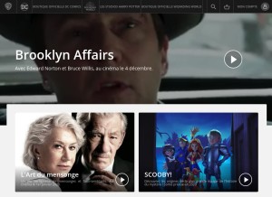 How warnerbros.fr looks like on a tablet such as an iPad.