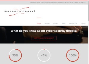 How warnerconnect.com looks like on a tablet such as an iPad.