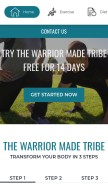 How warriormade.com looks like on a mobile device such as an iPhone.