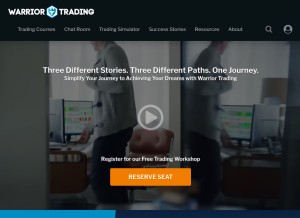 How warriortrading.com looks like on a tablet such as an iPad.