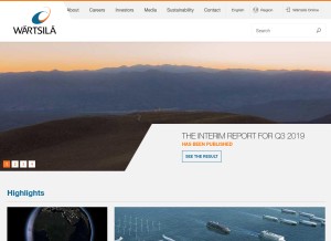 How wartsila.com looks like on a tablet such as an iPad.