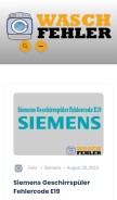 How waschfehler.de looks like on a mobile device such as an iPhone.
