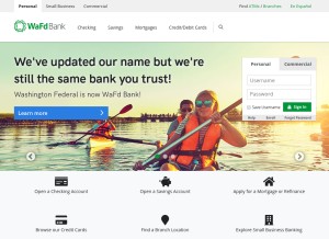How washingtonfederal.com looks like on a tablet such as an iPad.