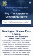 How washingtonlicenseplate.com looks like on a mobile device such as an iPhone.