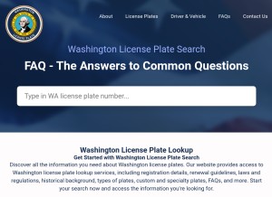 How washingtonlicenseplate.com looks like on a tablet such as an iPad.