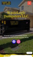 How wastelogicdumpsters.com looks like on a mobile device such as an iPhone.