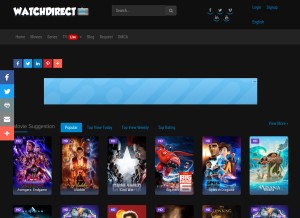 How watchdirecttv.xyz looks like on a tablet such as an iPad.