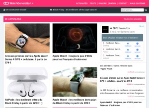 How watchgeneration.fr looks like on a tablet such as an iPad.