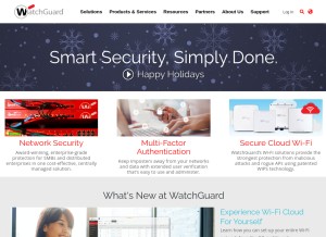 How watchguard.com looks like on a tablet such as an iPad.