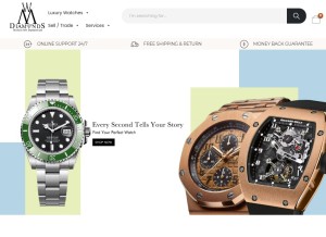 How watchmydiamonds.com looks like on a tablet such as an iPad.