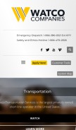 How watcocompanies.com looks like on a mobile device such as an iPhone.