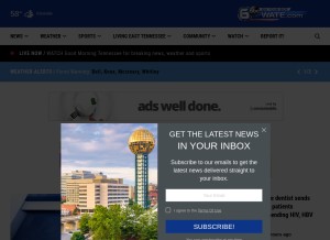 How wate.com looks like on a tablet such as an iPad.