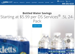 How water.com looks like on a tablet such as an iPad.