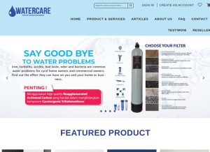 How watercare.co.id looks like on a tablet such as an iPad.