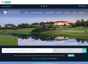 How waterfront-properties.com looks like on a tablet such as an iPad.