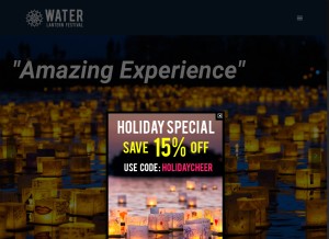 How waterlanternfestival.com looks like on a tablet such as an iPad.