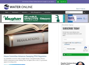 How wateronline.com looks like on a tablet such as an iPad.