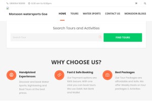 How watersportsgoa.in looks like on a tablet such as an iPad.