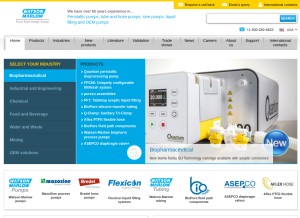 How watson-marlow.com looks like on a tablet such as an iPad.