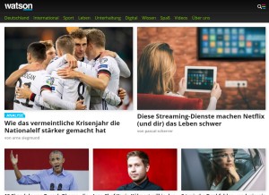 How watson.de looks like on a tablet such as an iPad.