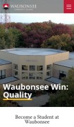 How waubonsee.edu looks like on a mobile device such as an iPhone.