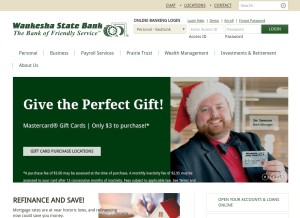 How waukeshabank.com looks like on a tablet such as an iPad.
