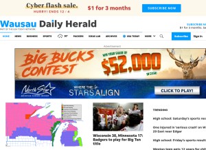 How wausaudailyherald.com looks like on a tablet such as an iPad.