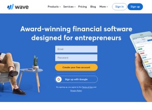 How waveapps.com looks like on a tablet such as an iPad.