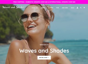 How wavesandshades.com looks like on a tablet such as an iPad.