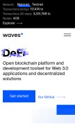 How wavesplatform.com looks like on a mobile device such as an iPhone.