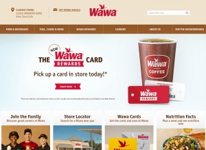 How wawa.com looks like on a tablet such as an iPad.