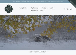 How waypointoutfittersboone.com looks like on a tablet such as an iPad.