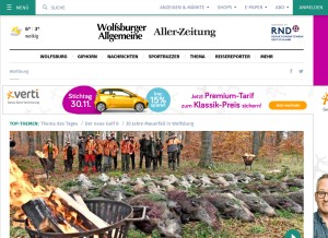 How waz-online.de looks like on a tablet such as an iPad.