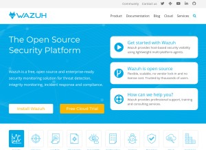 How wazuh.com looks like on a tablet such as an iPad.