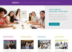 How wbenc.org looks like on a tablet such as an iPad.