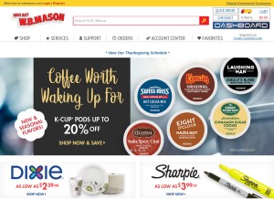 How wbmason.com looks like on a tablet such as an iPad.