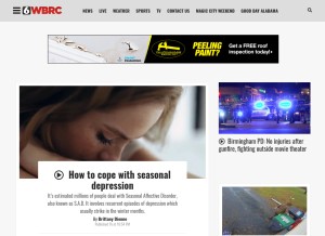 How wbrc.com looks like on a tablet such as an iPad.