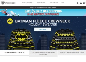 How wbshop.com looks like on a tablet such as an iPad.