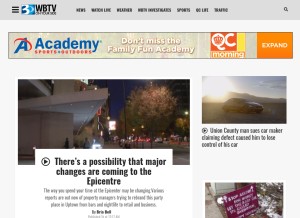 How wbtv.com looks like on a tablet such as an iPad.