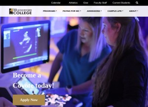 How wc.edu looks like on a tablet such as an iPad.